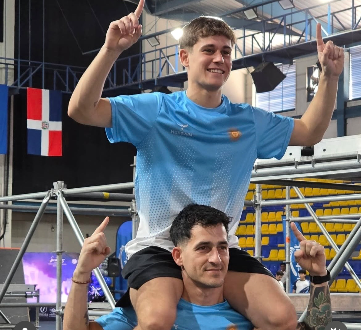 Faustino Fuentes y Matías Stefani, su entrenador